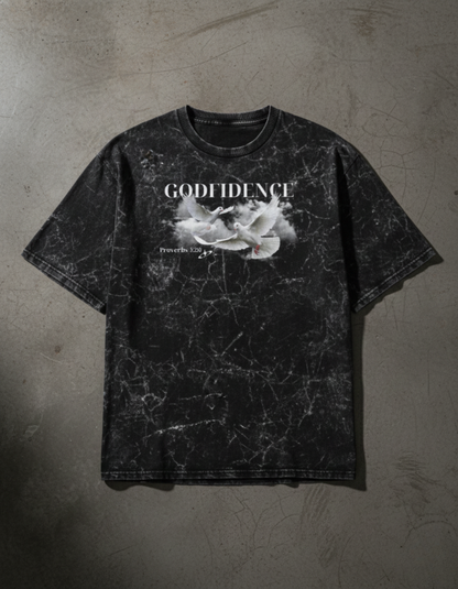GODFIDENCE Acid Washed Oversized Tee
